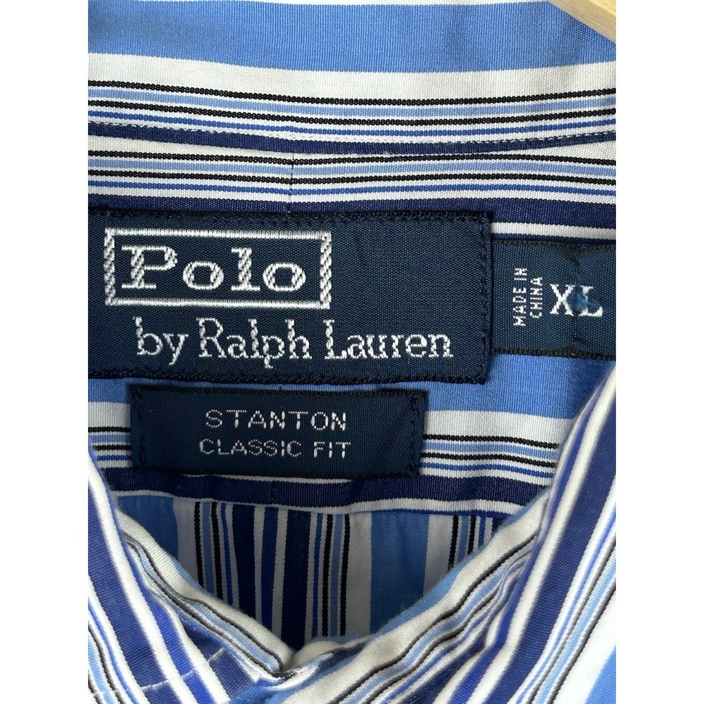 Polo Ralph Lauren Stanton Classic Fit Men's Long Sleeve Blue White Stripe XL - Picture 8 of 12